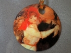 Renoir's "The Dance at Bougival", Murano Glass Pendant
